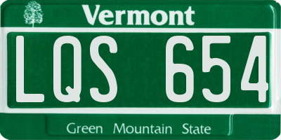 VT license plate LQS654