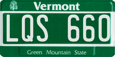 VT license plate LQS660