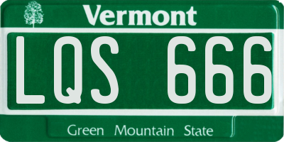 VT license plate LQS666