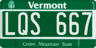 VT license plate LQS667