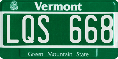 VT license plate LQS668