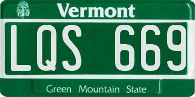 VT license plate LQS669