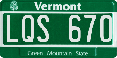 VT license plate LQS670