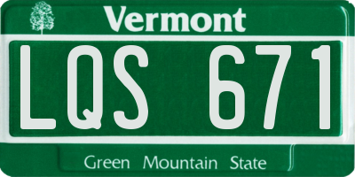 VT license plate LQS671