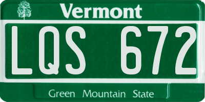 VT license plate LQS672