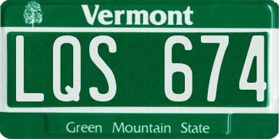 VT license plate LQS674