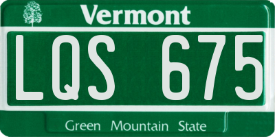VT license plate LQS675