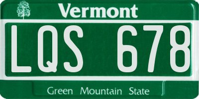 VT license plate LQS678