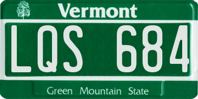 VT license plate LQS684