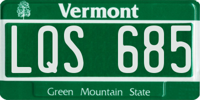 VT license plate LQS685