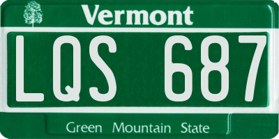 VT license plate LQS687
