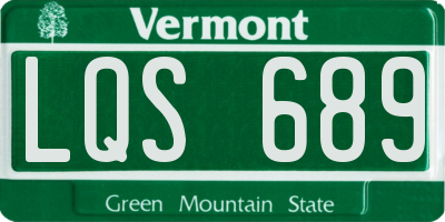 VT license plate LQS689