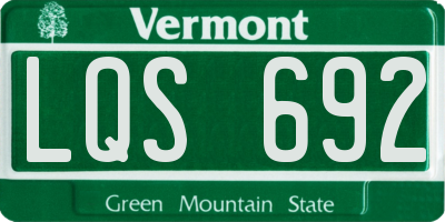 VT license plate LQS692