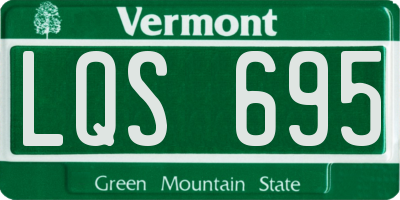 VT license plate LQS695