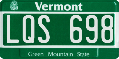 VT license plate LQS698