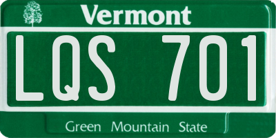 VT license plate LQS701