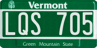 VT license plate LQS705