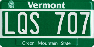 VT license plate LQS707