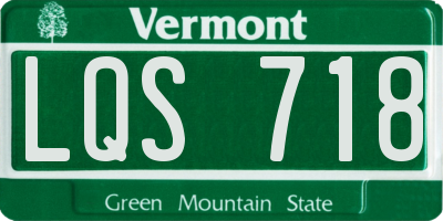 VT license plate LQS718