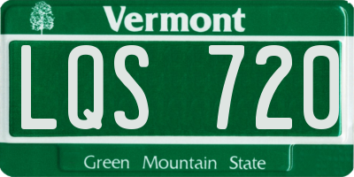VT license plate LQS720