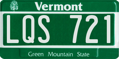 VT license plate LQS721