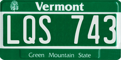 VT license plate LQS743