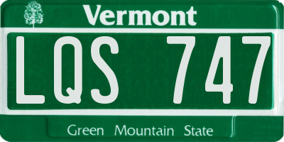 VT license plate LQS747