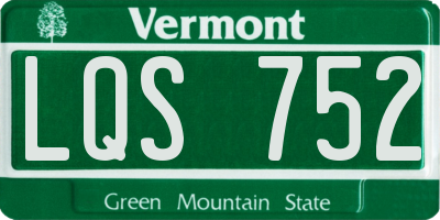 VT license plate LQS752