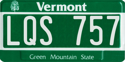 VT license plate LQS757