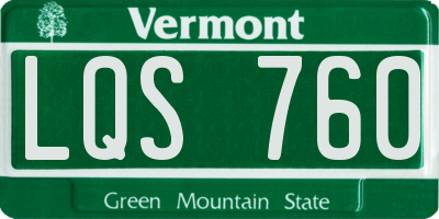 VT license plate LQS760