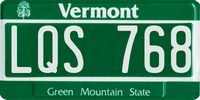 VT license plate LQS768