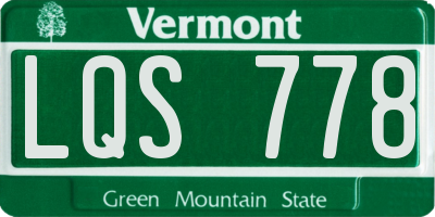VT license plate LQS778