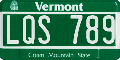 VT license plate LQS789