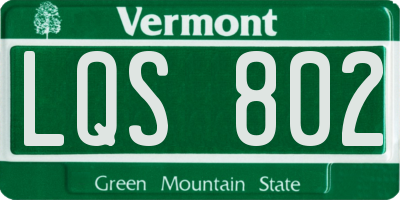 VT license plate LQS802