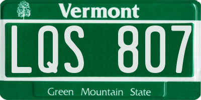 VT license plate LQS807