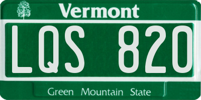 VT license plate LQS820