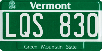 VT license plate LQS830