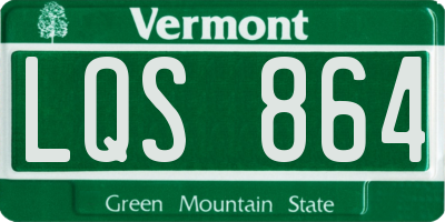 VT license plate LQS864