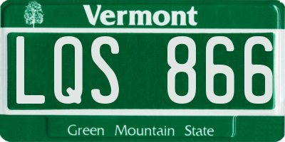 VT license plate LQS866