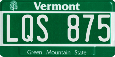 VT license plate LQS875