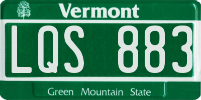 VT license plate LQS883