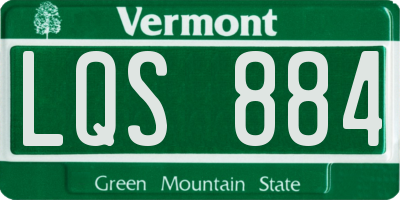 VT license plate LQS884