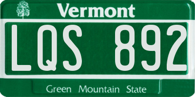 VT license plate LQS892