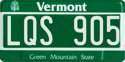 VT license plate LQS905