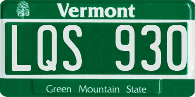 VT license plate LQS930