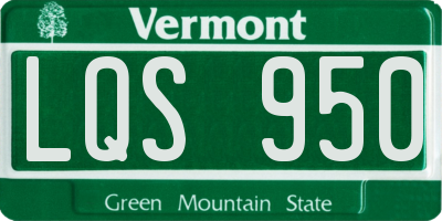 VT license plate LQS950