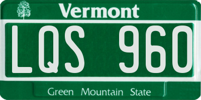 VT license plate LQS960
