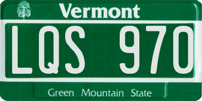 VT license plate LQS970