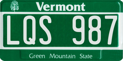 VT license plate LQS987
