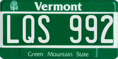 VT license plate LQS992